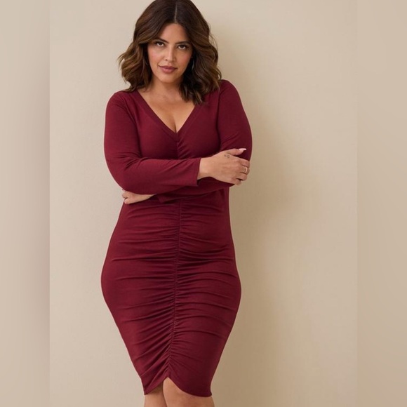 NWT Torrid Mini Jersey Bodycon Dress in Zinfandel Size 2 2X - Picture 2 of 4